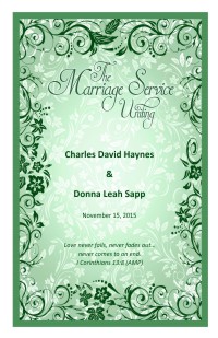 Wedding Program Cover Template 11C - Version 1